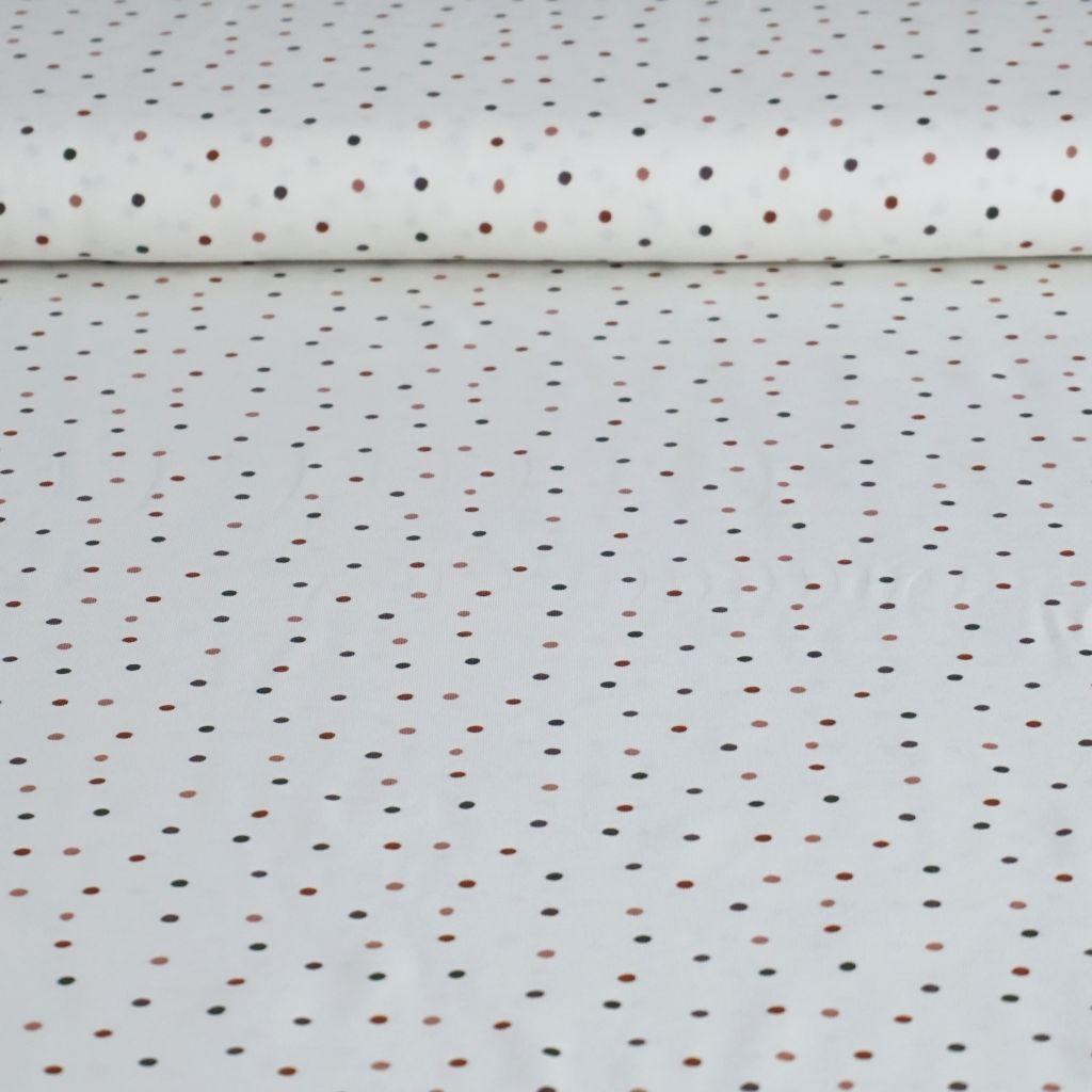 Baumwolljersey kleine Punkte auf creme